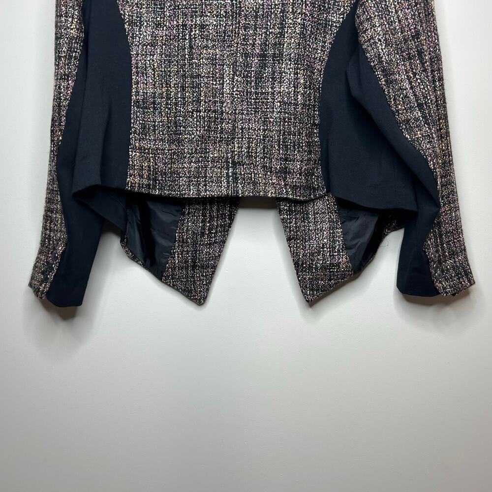 Lane Bryant Open Front Jacket Blazer Size 24 Vegan Leather Trim - Picture 7 of 12